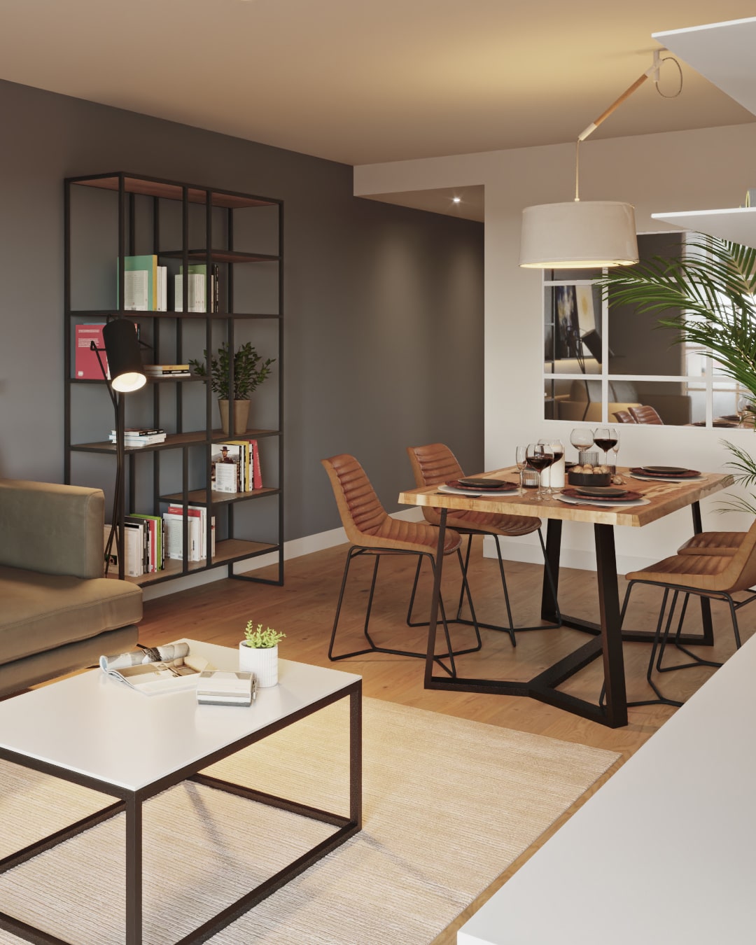 Render de diseño interior en Barcelona